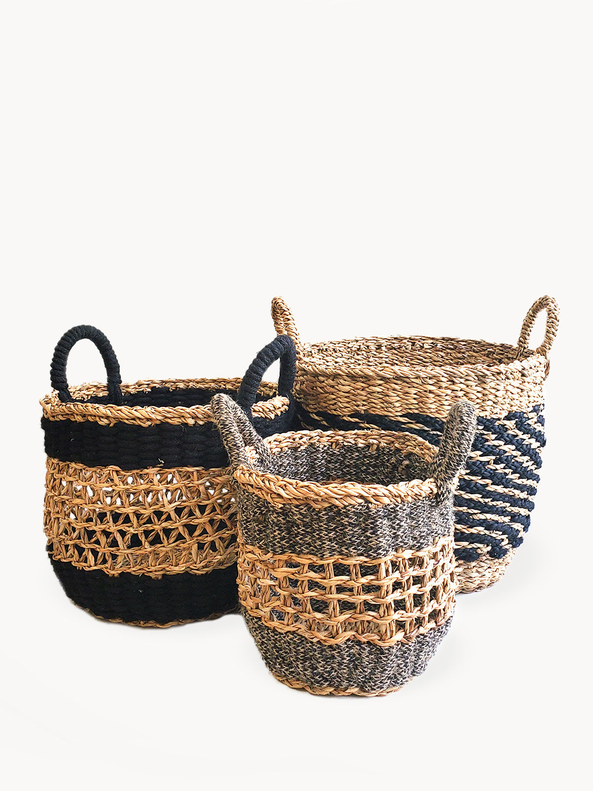 Ula Mesh Basket, Natural and black