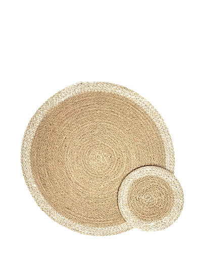 Round shape placemat made with 100% natural Jute and coaster
