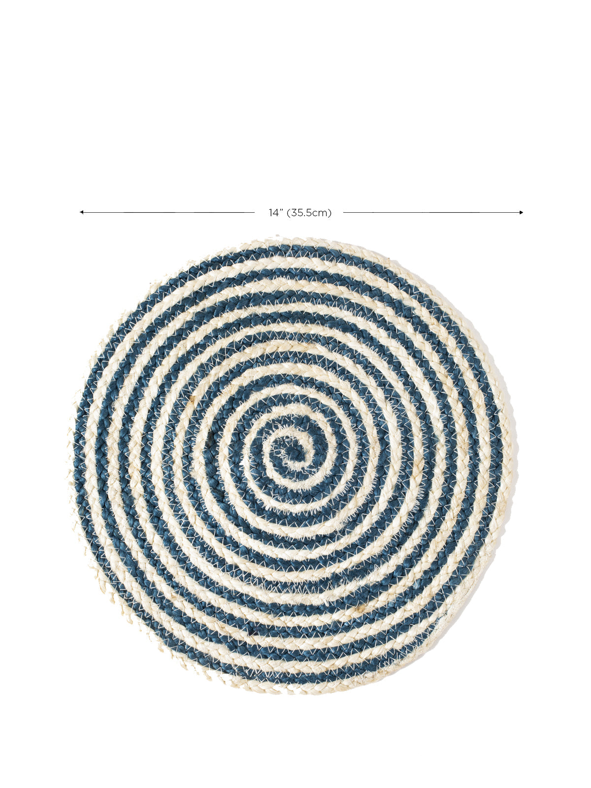 Kata Spiral Placemat, Off-white and blue (Set of 4)