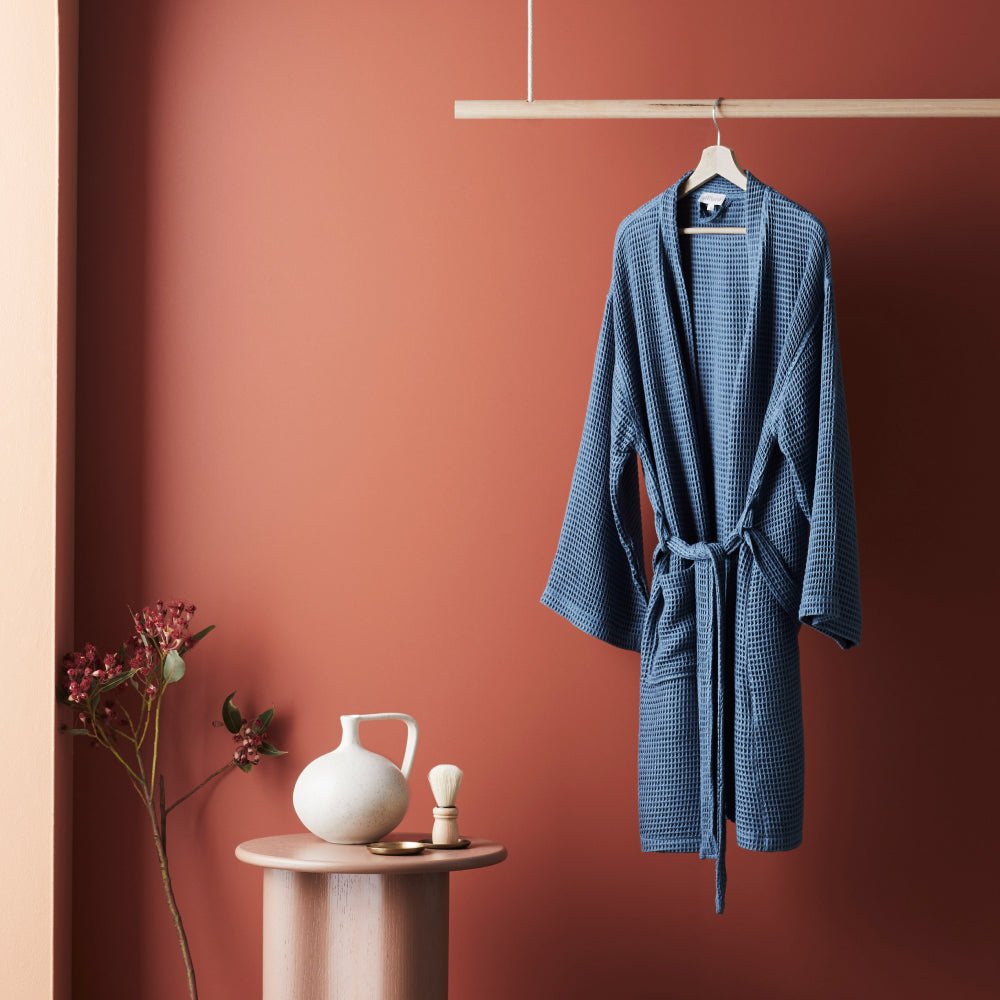 River | Waffle Bathrobe Made With 100% Organic Bamboo #Color_river