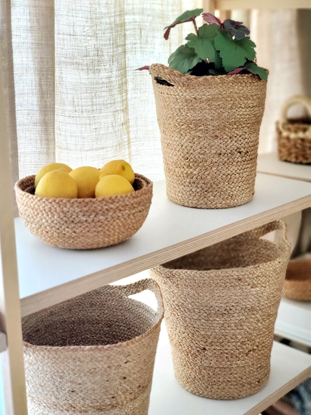 Kata Candy Bowl - Natural (Set of 4) are made with 100% natural raw jute - hand-dyed with natural color dye.