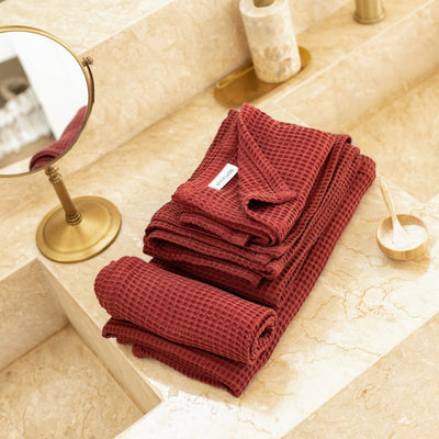 Sumac | Bamboo Waffle Towels Bath Made With 100% Bamboo #Color_sumac