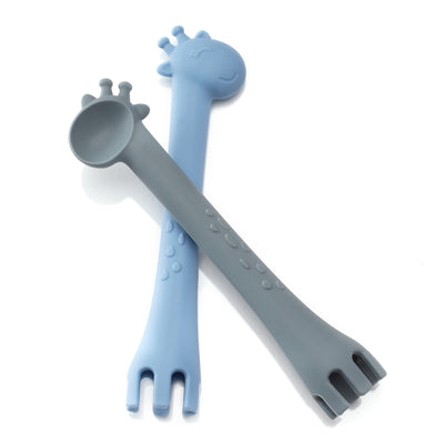Fork & Spoon Set, Iron & Blue