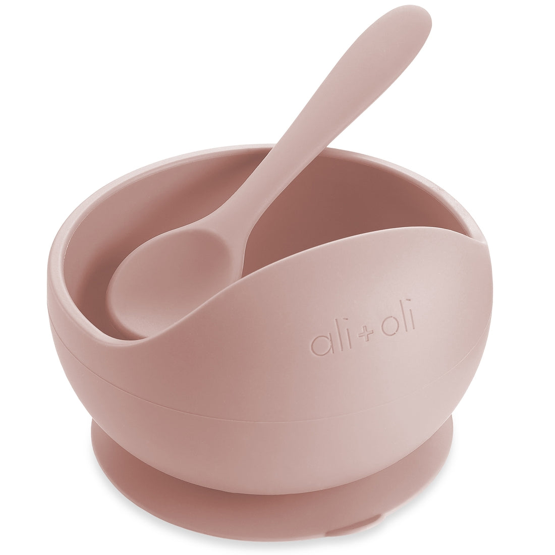 Silicone Suction Bowl & Spoon Set, Blush