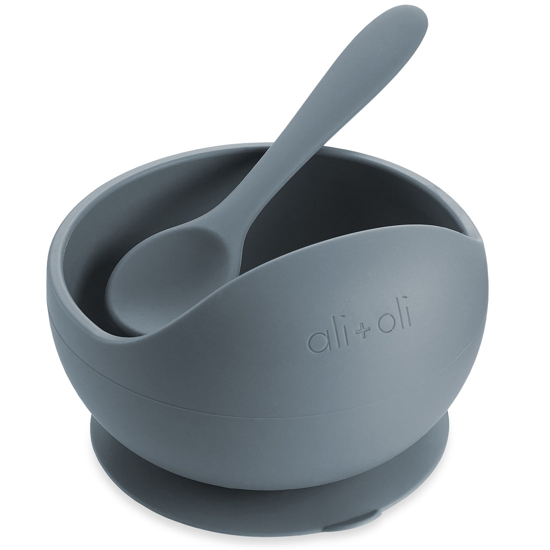 Silicone Suction Bowl & Spoon Set, Iron