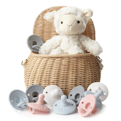 Pacifier Pack, Soft Blue & Grey