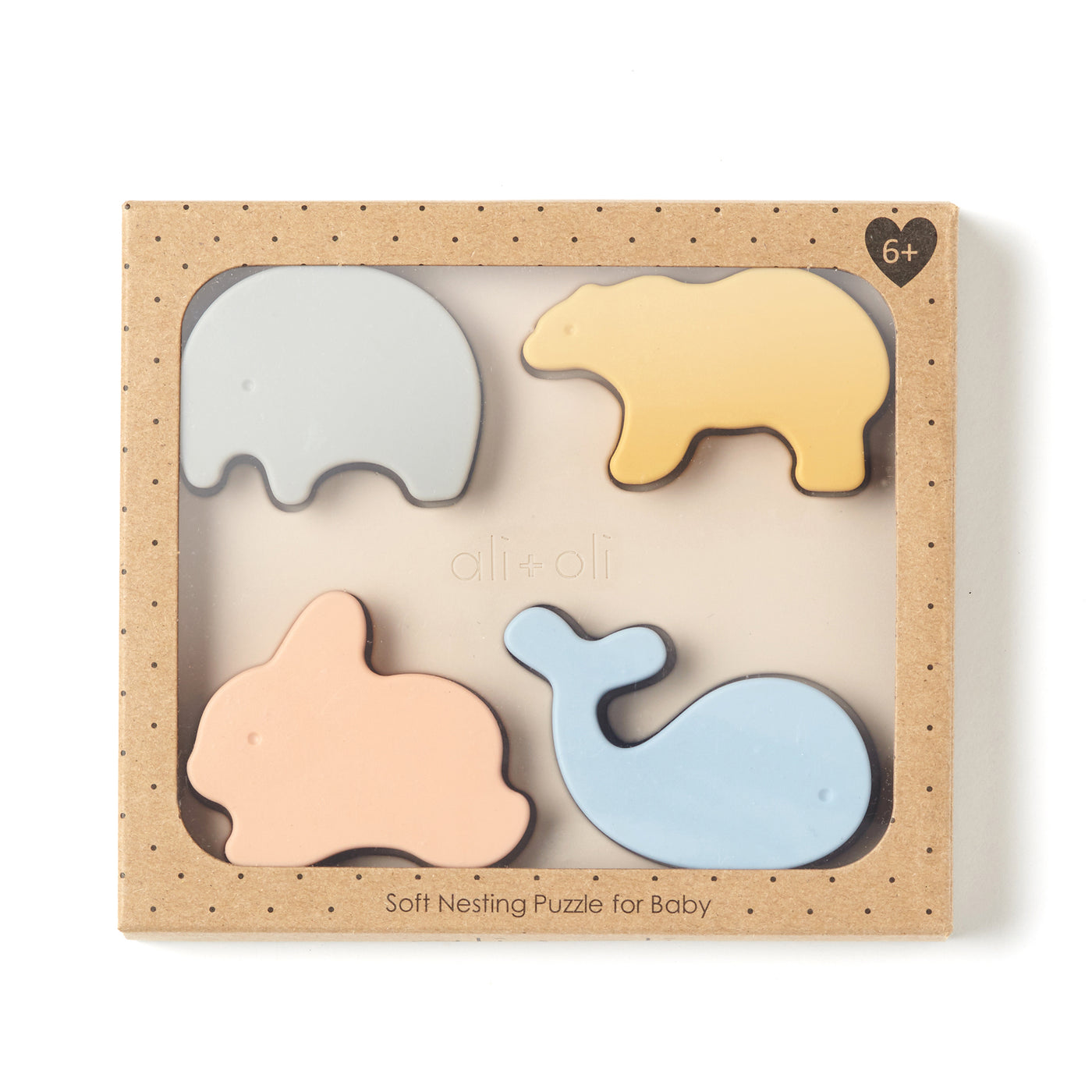 Baby Soft Silicone Mini-Animal Puzzle (4-pc toy for toddlers)