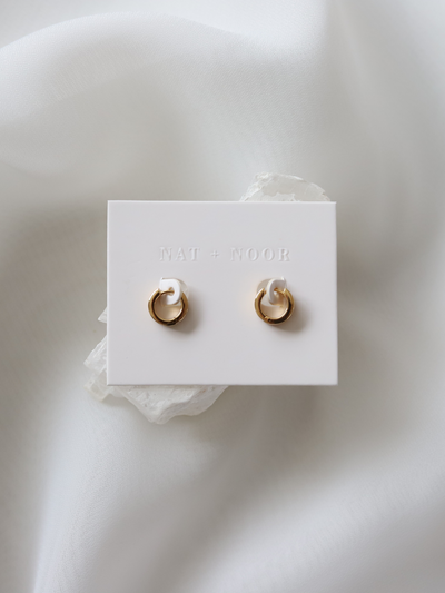 simple gold huggie hoop earrings