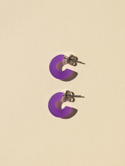 small purple hoop earrings