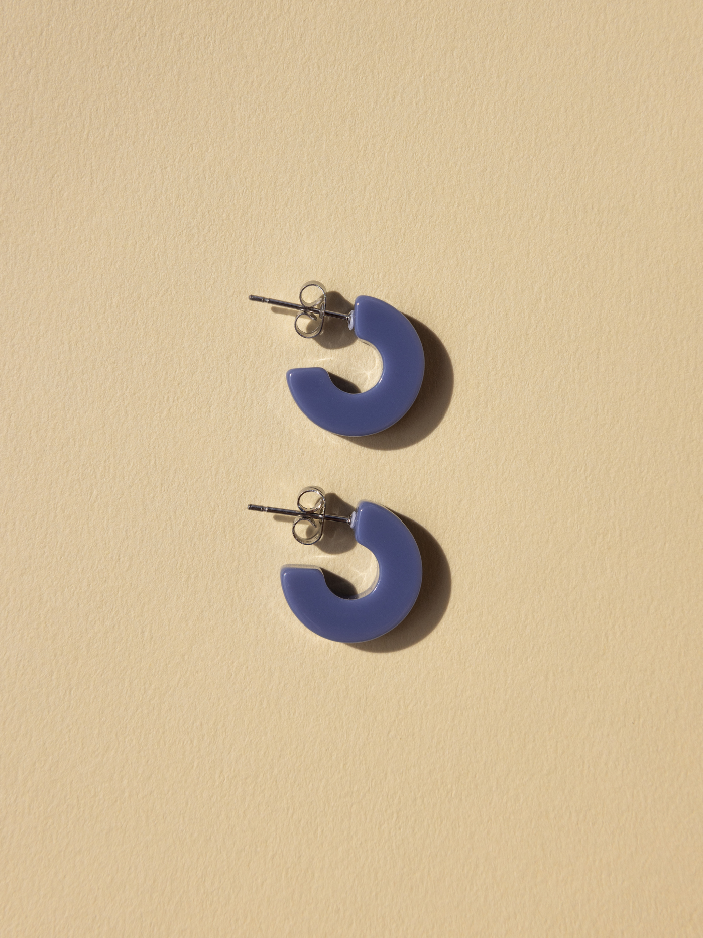 periwinkle blue small hoop earrings