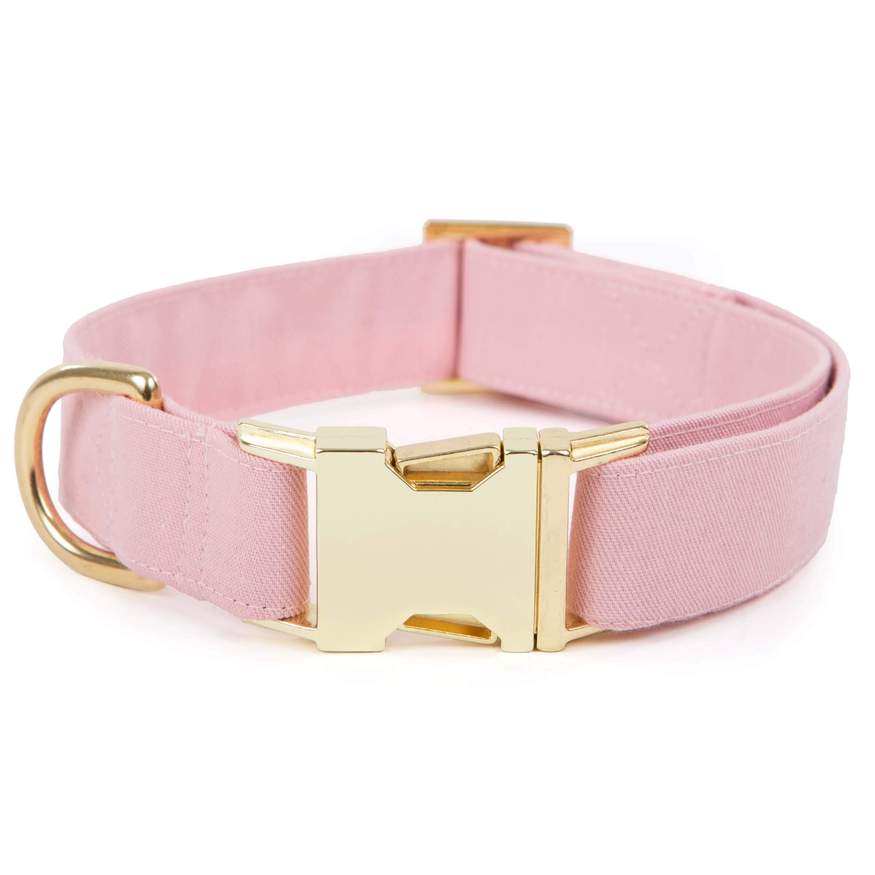 Petal Pink Dog Collar, Gold