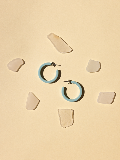 light blue acetate earrings for women